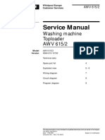 Service Manual: Washing Machine Toploader AWV 615/2