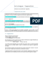 Etude de La Langue L'Apposition