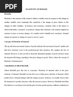 Concepts of Elasticity of Demand