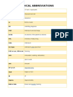 Medical Abbreviations: Aa ABR Abd. Ac AD A&D Ad Lib ADL Adm. Ad. Spec. A.M. or A.m., AM or Am Morning Amb