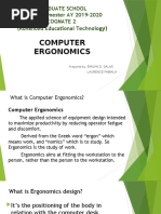 Computer Ergonomics: Graduate School Second Semester AY 2019-2020 Cognate 2 (Advanced Educational Technolog