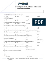 8M06-8M07 Squares and Square Roots, Cubes and Cube Roots - Objective - Assignment - Questions - V