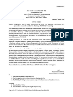 Office Order Subject: Cooperation With The State Government by Nstis/ Itis To Provide Face Masks As A Preventive Measure To Combat The Challenge of Covid-19 - Regarding