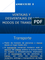 Ventajas y Desventajas en El Transporte