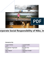 Corporate Social Responsibility of Nike, Inc.: Submitted by