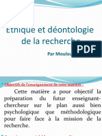 Ethique Et Déontologie de La Recherche