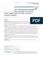 Comorbidity Study of Borderline Personality Disorder: Applying Association Rule Mining To The Taiwan National Health Insurance Research Database