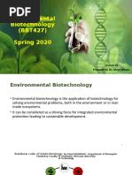 Environmental Biotechnology (BBT427) Spring 2020: Prepared by Dr. Ishrat Jabeen