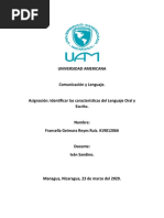 Trabajo 3 (Características Del Lenguaje Oral y Escrito) Comunicación y Lenguaje