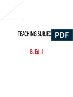 B.Ed Optional Subjects Common