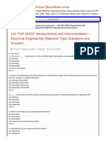 110 TOP MOST Measurement and Instrumentation - Electrical Engineering Objective Type Questions and Answers