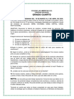 Grado Cuarto 31 de Marzo Al 3 de Abril Trabajo en Casa