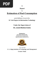 Estimation of Fuel Consumption: B. Tech Degree in Information Technology