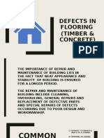 Defects in Flooring (Timber & Concrete)