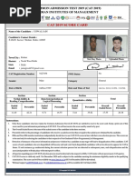 Cat 2019 Score Card: Common Admission Test 2019 (Cat 2019) Indian Institutes of Management