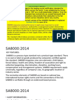 SA8000 Measures Social Performance in Eight Areas Important To Social Accountability in Workplaces