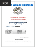 Department of Mechanical Engineering: Agricultural Machine Project 1