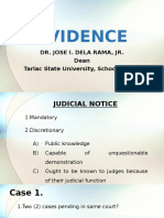 Evidence: Dr. Jose I. Dela Rama, Jr. Dean Tarlac State University, School of Law