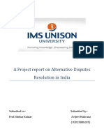 A Project Report On Alternative Disputes Resolution in India