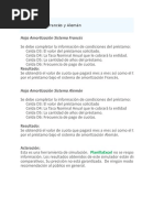 Planilla de Excel Amortizacion Sistema Aleman y Frances