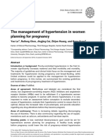 The Management of Hypertension in Women Planning For Pregnancy