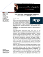 Novel Innovations in Dental Implant Biomaterials Science: Zirconia and PEEK Polymers