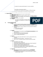 G10 Lesson Plan On Energy Transformation