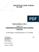 Professional Misconduct With A Decided Case Law: University Institute of Legal Studies, Pu, CHD