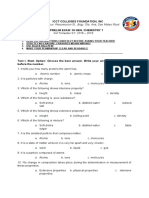 Prelim Exam in Chemistry 1 - Senior High School