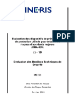 Evaluation Des Dispositifs de Prévention Et de Protection Utilisés Pour Réduire Les Risques D'accidents Majeurs (DRA-039)