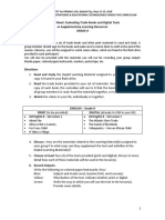 Activity Sheet: Evaluating Trade Books and Digital Texts As Supplementary Learning Resources Grade 8 Materials