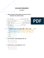 International Indian School, Jeddah: English Worksheet Class V