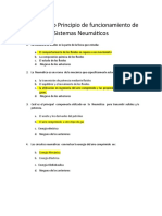 Cuestionario Principio de Funcionamiento de Sistemas Neumáticos Respuestas