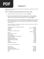 Assignment 2: Part 1: Preparing Financial Statements (50 Marks Total)