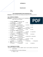 APPENDIX B - Questionnaire