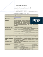 Course Outline Database Systems