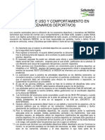 Normas de Uso y Comportamiento en Escenarios Deportivos PDF