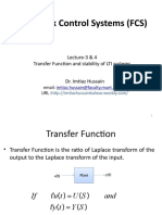 Feedback Control Systems (FCS) : Lecture-3 & 4 Transfer Function and Stability of LTI Systems