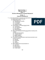 Model Test Paper - 1 CMA Inter Group-II Paper - 9 Operations Management & Strategic Management Section - A (Operations Management) 1