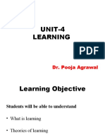 UNIT-4 Learning: Dr. Pooja Agrawal