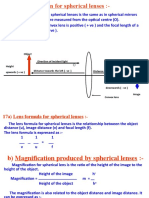 Sign Convention For Spherical Lenses