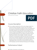 Christian Faith Education: God Journeys With His People