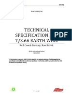 Technical Specification For 7/3.66 EARTH WIRE: Rail Coach Factory, Rae Bareli