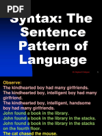 Syntax: The Sentence Pattern of Language: Dr. Stephen P. Soliguen