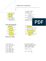 Ejercicios de Factorización