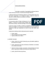 Memoria Descriptiva de Instalaciones Eléctricas