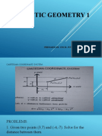 Analytic Geometry 1: Prepared By: Engr. Junie A. Valendez