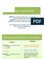 Géneros y Formatos