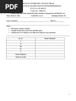 This Paper Contains 14 Pages. Attempt All Questions Only in The Specified Space. Cutting and Over-Writing Are Not Allowed in Objective Type Questions