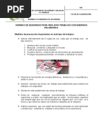 Normas de Seguridad para Realizar Trabajos Con Energias Peligrosas